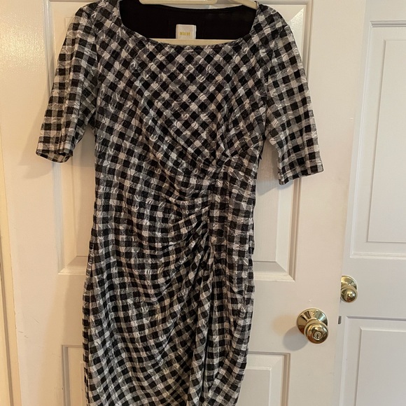 Maeve lace overlay black and white dress - Picture 2 of 6